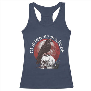 Ni Dieu Ni Maitre No God No Masters Racerback Tank Top Raven Skull TS11 Navy Print Your Wear
