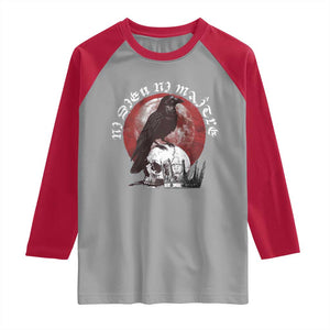Ni Dieu Ni Maitre No God No Masters Raglan Shirt Raven Skull TS11 Sport Gray Red Print Your Wear