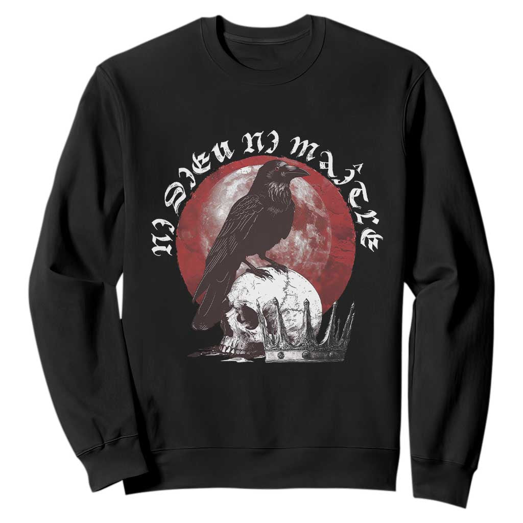 Ni Dieu Ni Maitre No God No Masters Sweatshirt Raven Skull TS11 Black Print Your Wear
