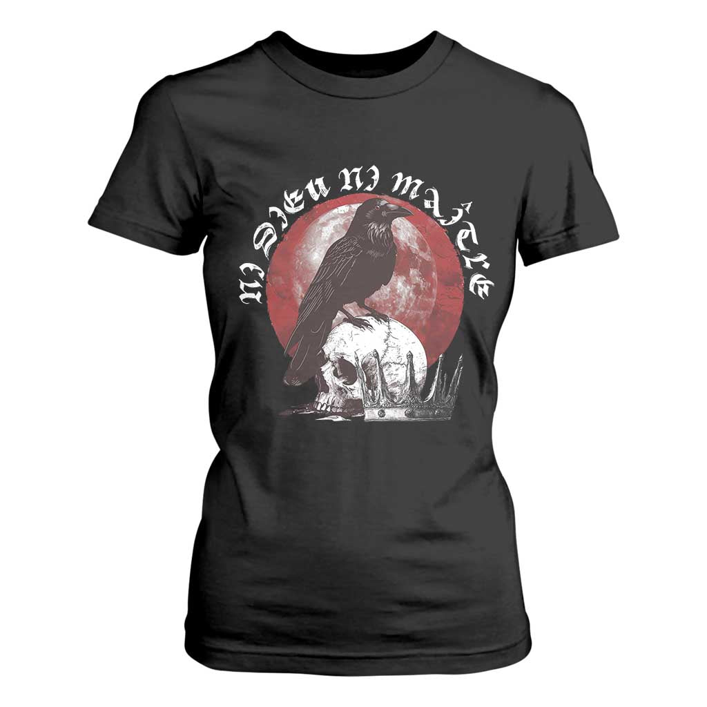 Ni Dieu Ni Maitre No God No Masters T Shirt For Women Raven Skull TS11 Black Print Your Wear