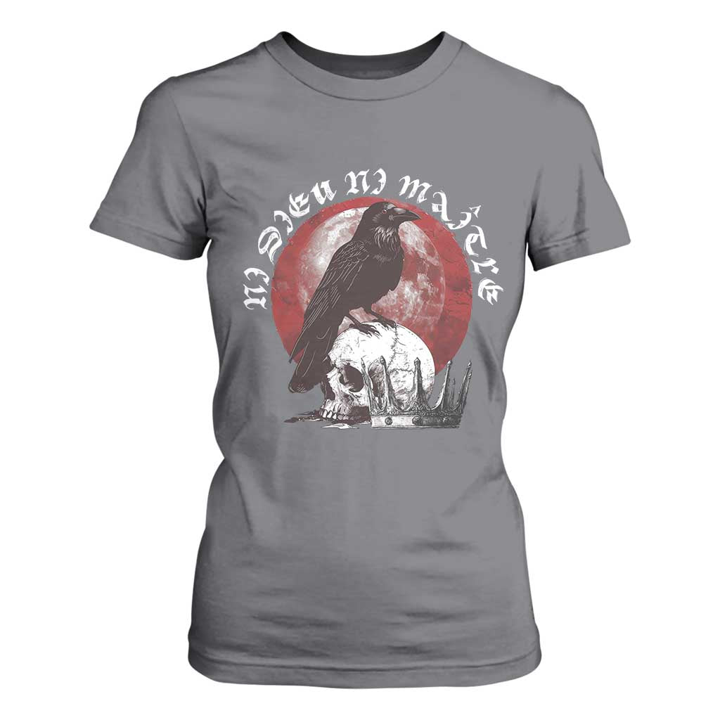 Ni Dieu Ni Maitre No God No Masters T Shirt For Women Raven Skull TS11 Charcoal Print Your Wear