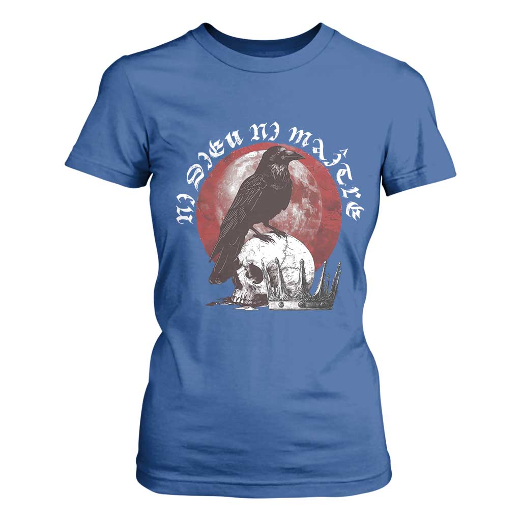Ni Dieu Ni Maitre No God No Masters T Shirt For Women Raven Skull TS11 Royal Blue Print Your Wear
