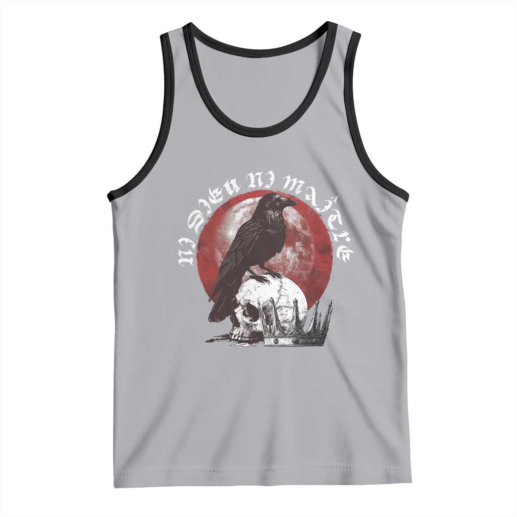 Ni Dieu Ni Maitre No God No Masters Tank Top Raven Skull TS11 Athletic Heather Black Print Your Wear