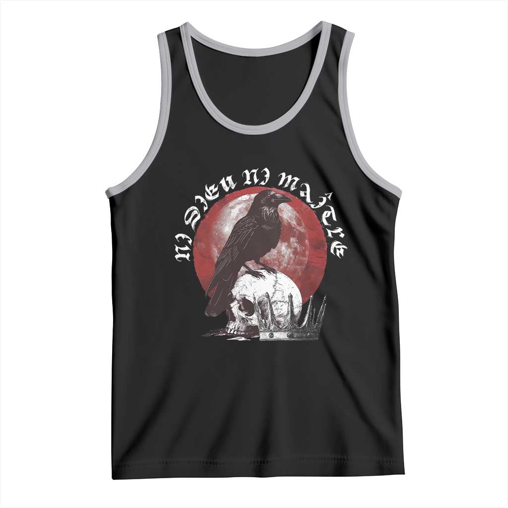Ni Dieu Ni Maitre No God No Masters Tank Top Raven Skull TS11 Black Athletic Heather Print Your Wear