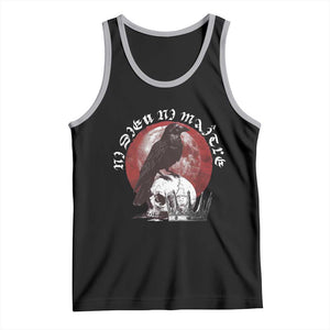 Ni Dieu Ni Maitre No God No Masters Tank Top Raven Skull TS11 Black Athletic Heather Print Your Wear
