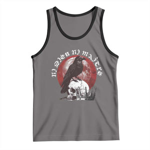Ni Dieu Ni Maitre No God No Masters Tank Top Raven Skull TS11 Deep Heather Black Print Your Wear