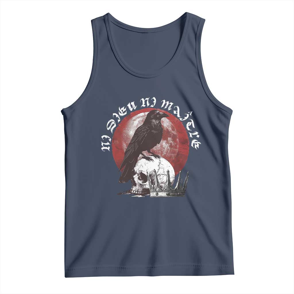 Ni Dieu Ni Maitre No God No Masters Tank Top Raven Skull TS11 Navy Print Your Wear