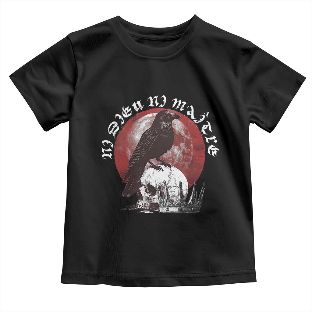 Ni Dieu Ni Maitre No God No Masters Toddler T Shirt Raven Skull TS11 Black Print Your Wear