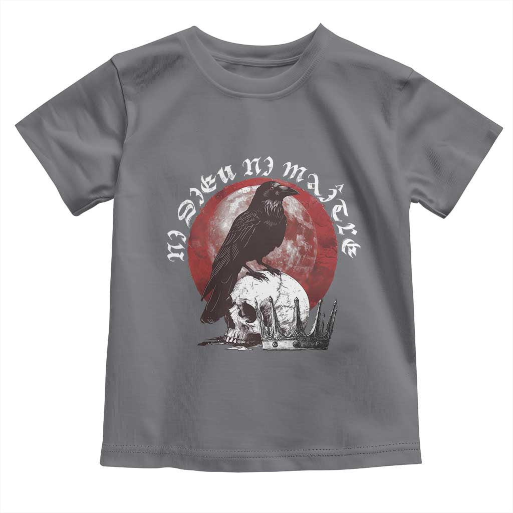 Ni Dieu Ni Maitre No God No Masters Toddler T Shirt Raven Skull TS11 Charcoal Print Your Wear