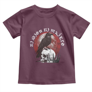 Ni Dieu Ni Maitre No God No Masters Toddler T Shirt Raven Skull TS11 Maroon Print Your Wear