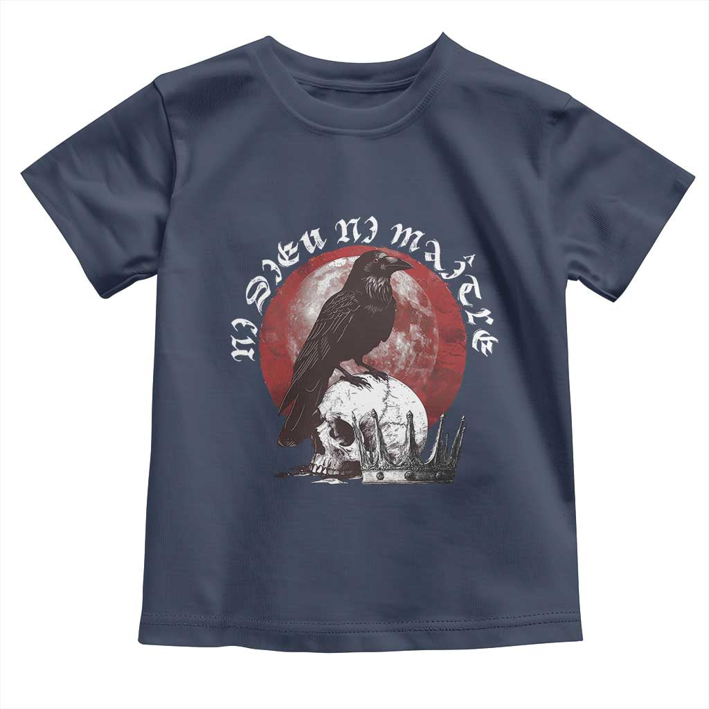 Ni Dieu Ni Maitre No God No Masters Toddler T Shirt Raven Skull TS11 Navy Print Your Wear