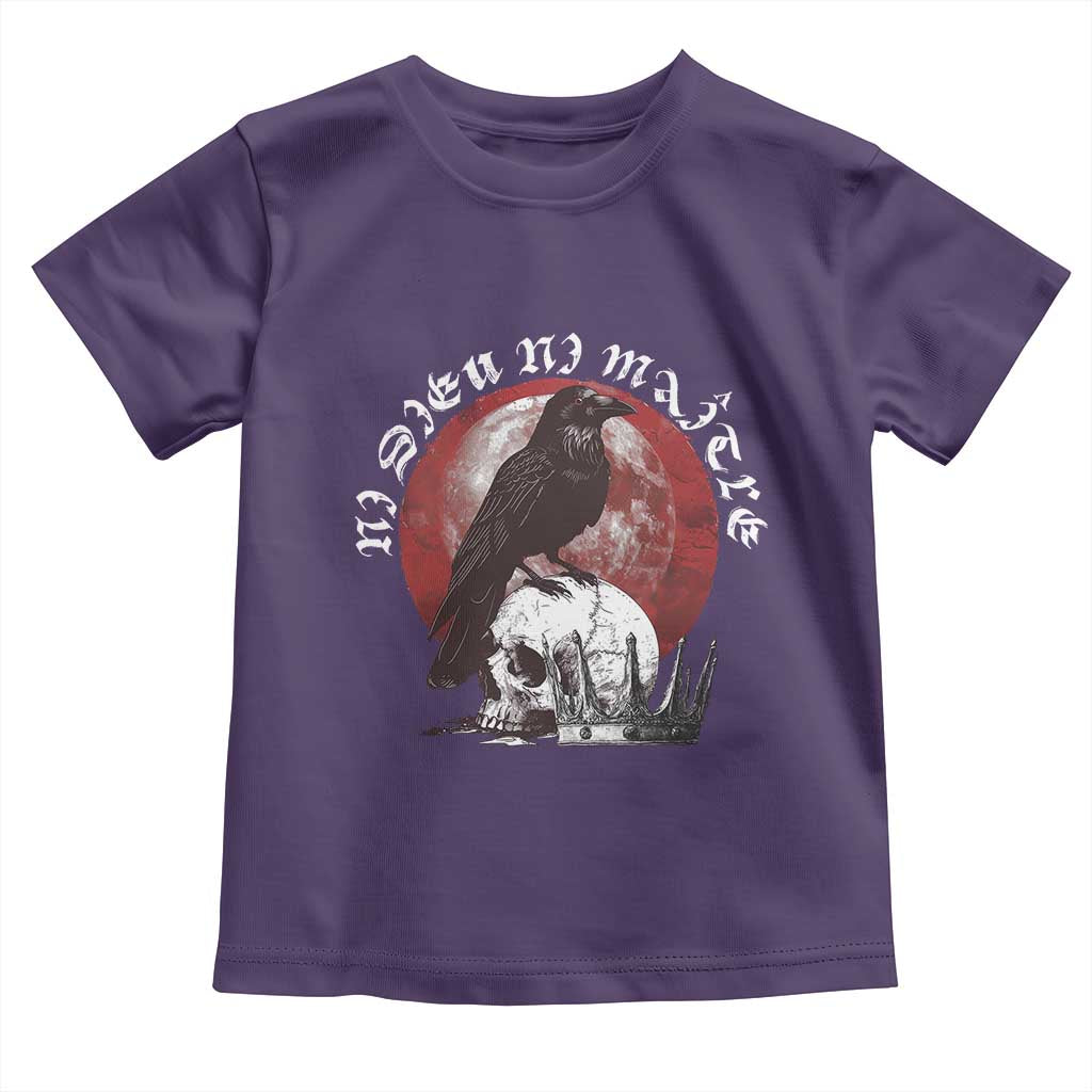 Ni Dieu Ni Maitre No God No Masters Toddler T Shirt Raven Skull TS11 Purple Print Your Wear