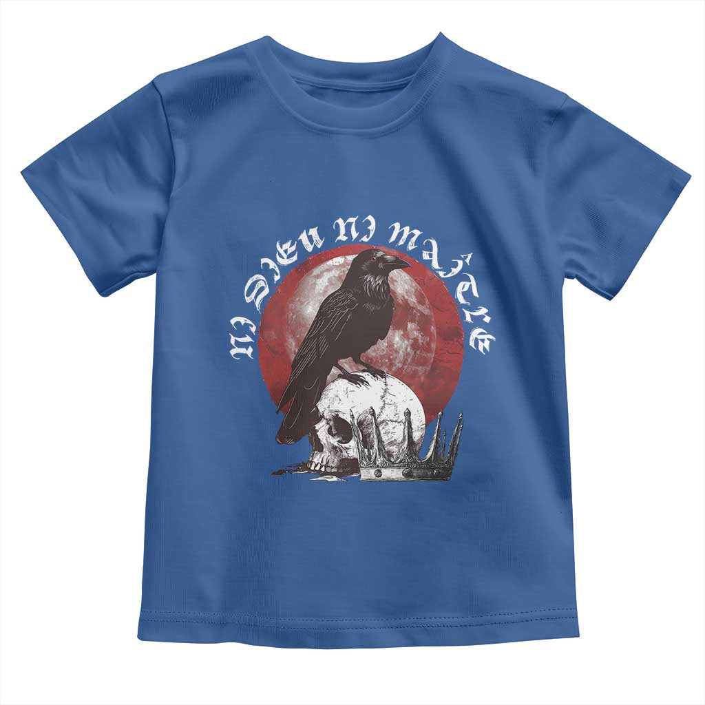 Ni Dieu Ni Maitre No God No Masters Toddler T Shirt Raven Skull TS11 Royal Blue Print Your Wear