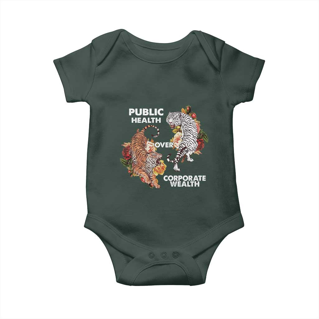 Public Health Over Corporate Wealth Baby Onesie Social Justice Tiger TS11 Print Your Wear