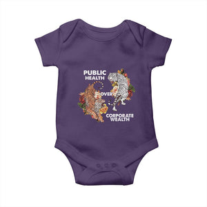 Public Health Over Corporate Wealth Baby Onesie Social Justice Tiger TS11 Purple Print Your Wear