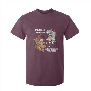 Public Health Over Corporate Wealth T Shirt For Kid Social Justice Tiger TS11 Maroon Print Your Wear