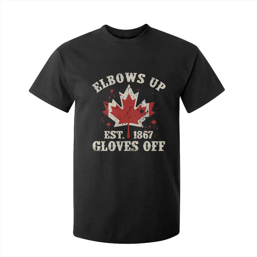 Elbows Up Canada EST 1867 T Shirt For Kid Proud Canadian Maple Leaf TS11 Black Print Your Wear