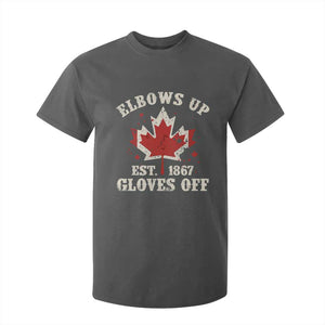 Elbows Up Canada EST 1867 T Shirt For Kid Proud Canadian Maple Leaf TS11 Dark Heather Print Your Wear