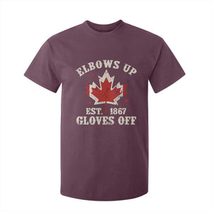 Elbows Up Canada EST 1867 T Shirt For Kid Proud Canadian Maple Leaf TS11 Maroon Print Your Wear