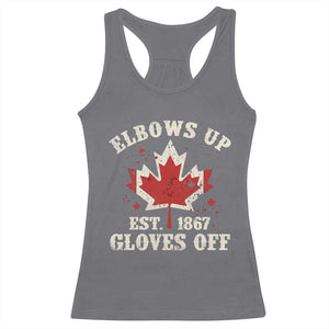 Elbows Up Canada EST 1867 Racerback Tank Top Proud Canadian Maple Leaf TS11 Charcoal Print Your Wear