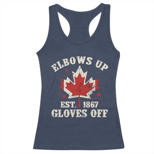 Elbows Up Canada EST 1867 Racerback Tank Top Proud Canadian Maple Leaf TS11 Navy Print Your Wear