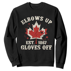Elbows Up Canada EST 1867 Sweatshirt Proud Canadian Maple Leaf TS11 Black Print Your Wear