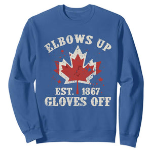 Elbows Up Canada EST 1867 Sweatshirt Proud Canadian Maple Leaf TS11 Royal Blue Print Your Wear
