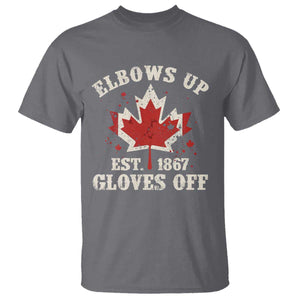 Elbows Up Canada EST 1867 T Shirt Proud Canadian Maple Leaf TS11 Charcoal Print Your Wear