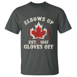 Elbows Up Canada EST 1867 T Shirt Proud Canadian Maple Leaf TS11 Dark Heather Print Your Wear