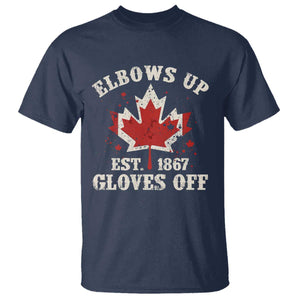 Elbows Up Canada EST 1867 T Shirt Proud Canadian Maple Leaf TS11 Navy Print Your Wear