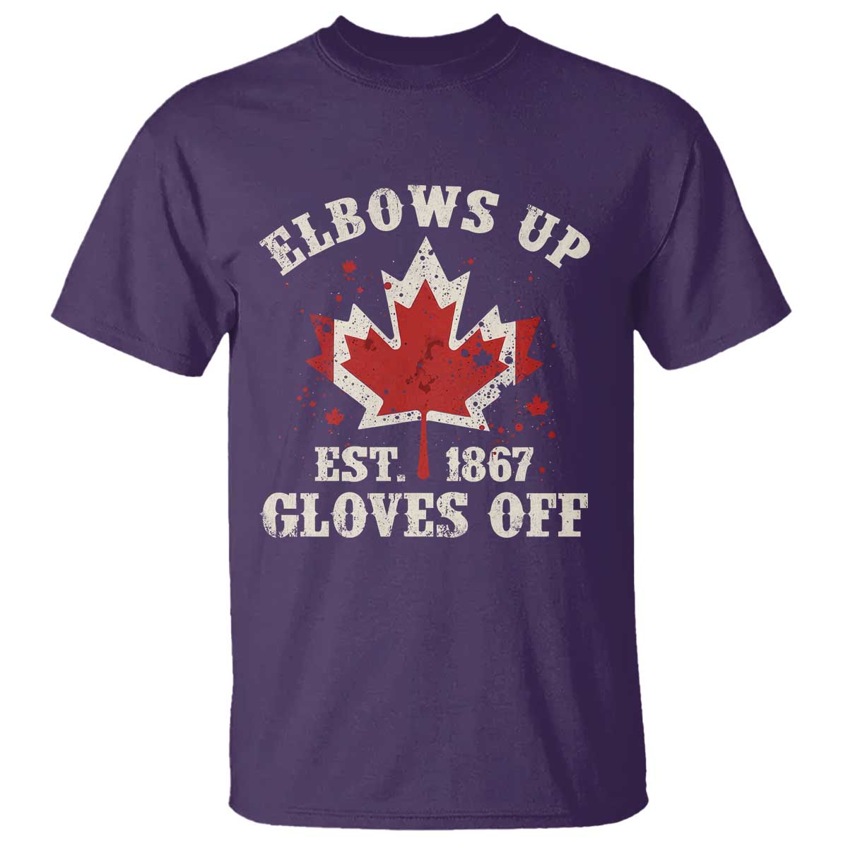 Elbows Up Canada EST 1867 T Shirt Proud Canadian Maple Leaf TS11 Purple Print Your Wear