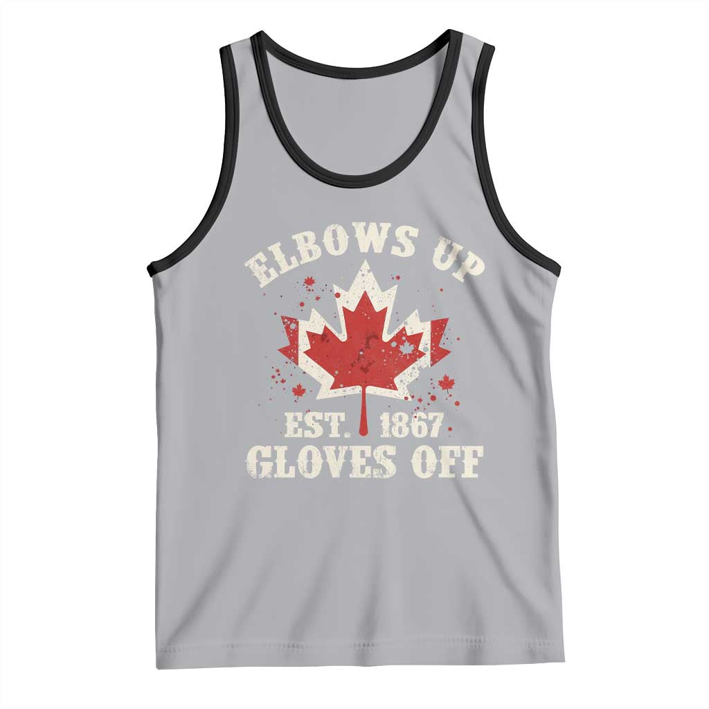 Elbows Up Canada EST 1867 Tank Top Proud Canadian Maple Leaf TS11 Athletic Heather Black Print Your Wear