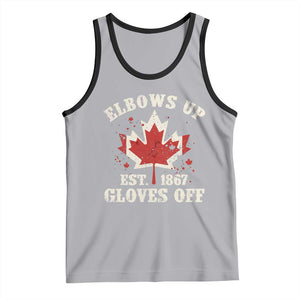 Elbows Up Canada EST 1867 Tank Top Proud Canadian Maple Leaf TS11 Athletic Heather Black Print Your Wear