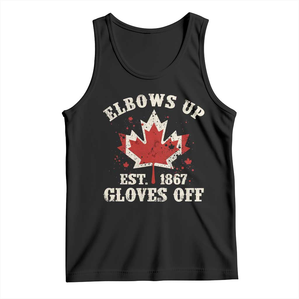 Elbows Up Canada EST 1867 Tank Top Proud Canadian Maple Leaf TS11 Black Print Your Wear