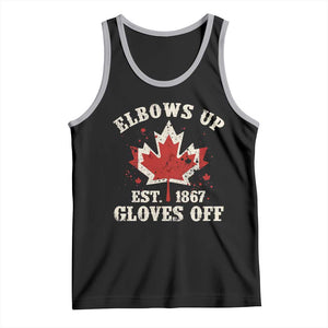 Elbows Up Canada EST 1867 Tank Top Proud Canadian Maple Leaf TS11 Black Athletic Heather Print Your Wear