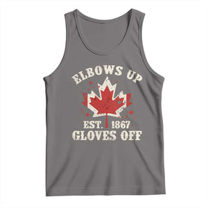 Elbows Up Canada EST 1867 Tank Top Proud Canadian Maple Leaf TS11 Deep Heather Print Your Wear