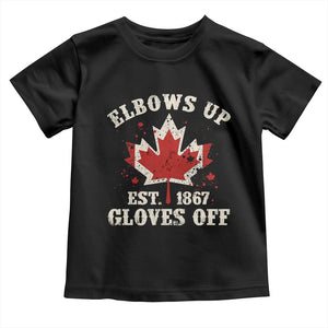 Elbows Up Canada EST 1867 Toddler T Shirt Proud Canadian Maple Leaf TS11 Black Print Your Wear