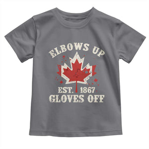Elbows Up Canada EST 1867 Toddler T Shirt Proud Canadian Maple Leaf TS11 Charcoal Print Your Wear