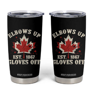 Elbows Up Canada EST 1867 Tumbler Cup Proud Canadian Maple Leaf TS11 Black Print Your Wear