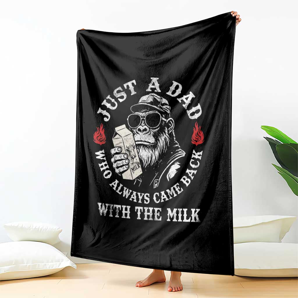 Just A Dad Who Always Came Back With The Milk Funny Bigfoot Father's Day Throw Blanket TS11 Print Your Wear