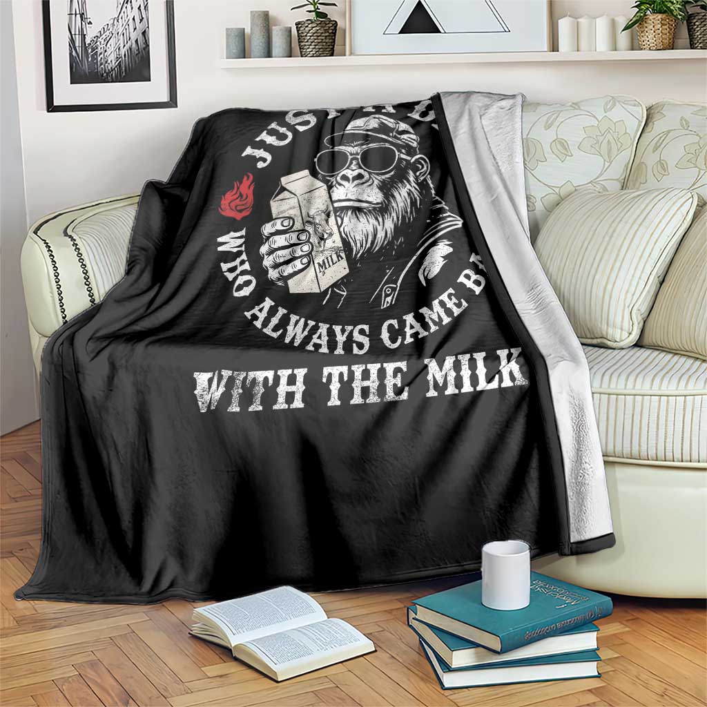 Just A Dad Who Always Came Back With The Milk Funny Bigfoot Father's Day Throw Blanket TS11 Print Your Wear