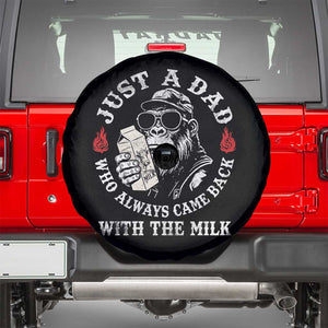 Just A Dad Who Always Came Back With The Milk Funny Bigfoot Father's Day Spare Tire Cover TS11 Black Print Your Wear