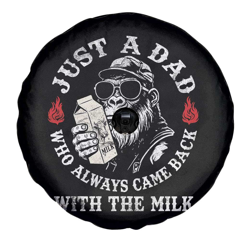Just A Dad Who Always Came Back With The Milk Funny Bigfoot Father's Day Spare Tire Cover TS11 Print Your Wear