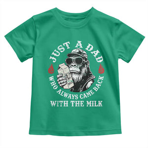 Just A Dad Who Always Came Back With The Milk Funny Bigfoot Father's Day Toddler T Shirt TS11 Irish Green Print Your Wear
