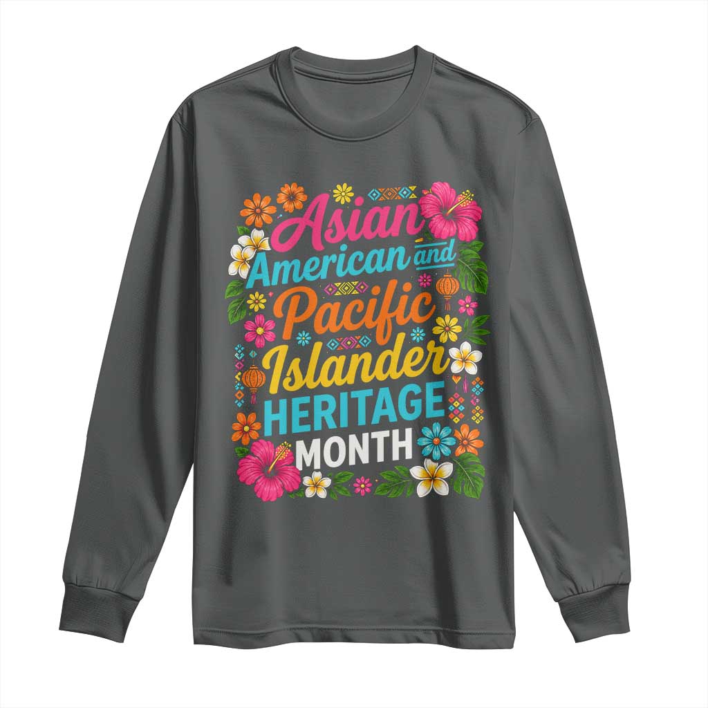 AAPI Asian American and Pacific Islander Heritage Month Long Sleeve Shirt TS11 Dark Heather Print Your Wear