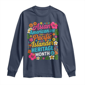 AAPI Asian American and Pacific Islander Heritage Month Long Sleeve Shirt TS11 Navy Print Your Wear