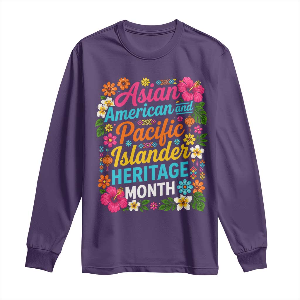 AAPI Asian American and Pacific Islander Heritage Month Long Sleeve Shirt TS11 Purple Print Your Wear