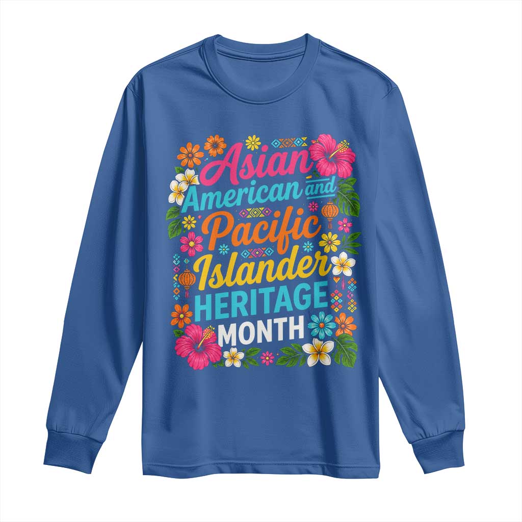 AAPI Asian American and Pacific Islander Heritage Month Long Sleeve Shirt TS11 Royal Blue Print Your Wear