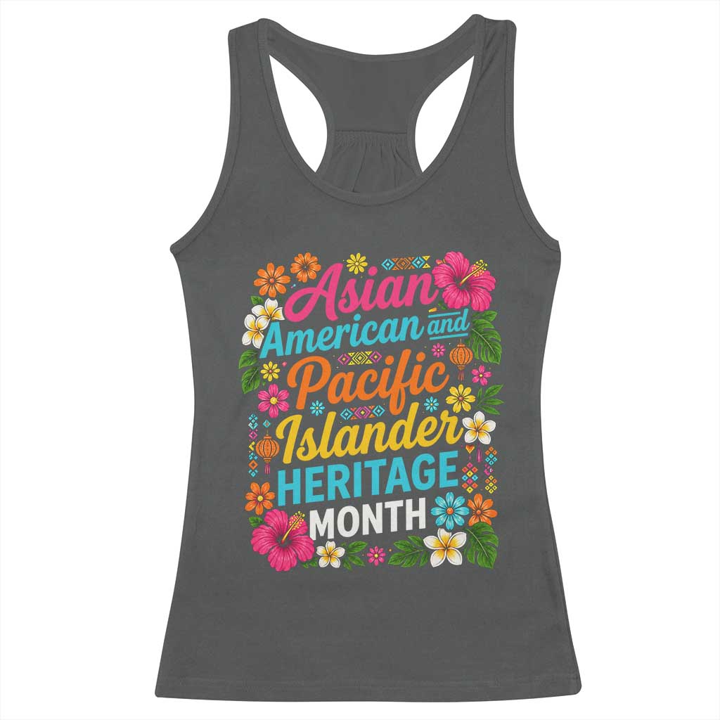 AAPI Asian American and Pacific Islander Heritage Month Racerback Tank Top TS11 Dark Heather Print Your Wear