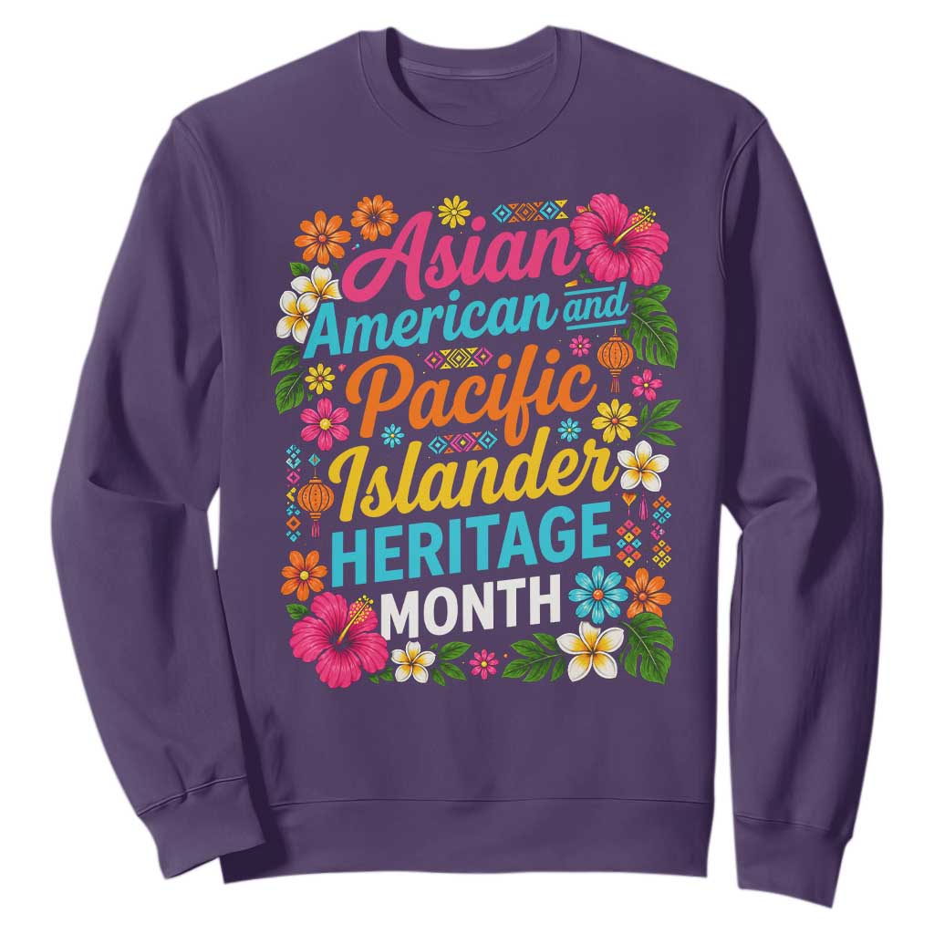 AAPI Asian American and Pacific Islander Heritage Month Sweatshirt TS11 Purple Print Your Wear